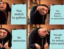 python semicolon and extra space