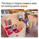 a desk for working parents