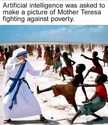 Mother Teresa fighting against poverty