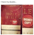 bible signed copy