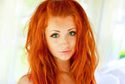redhead with green eyes