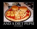 and a diet pepsi