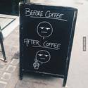 before and after coffee