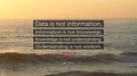 data is not information information is not knowledge