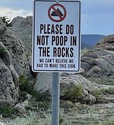 do not poop in the rocks