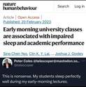 impaired sleep and academic performance
