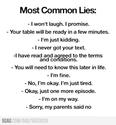 most common lies
