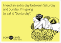 the day between saturday and sunday