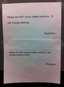 there is no coffee machine