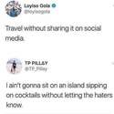travel without sharing it on social media