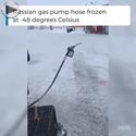 frozen russian gas pump