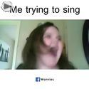 she trying to sing