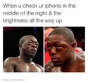 phone brightness in the middle of the night